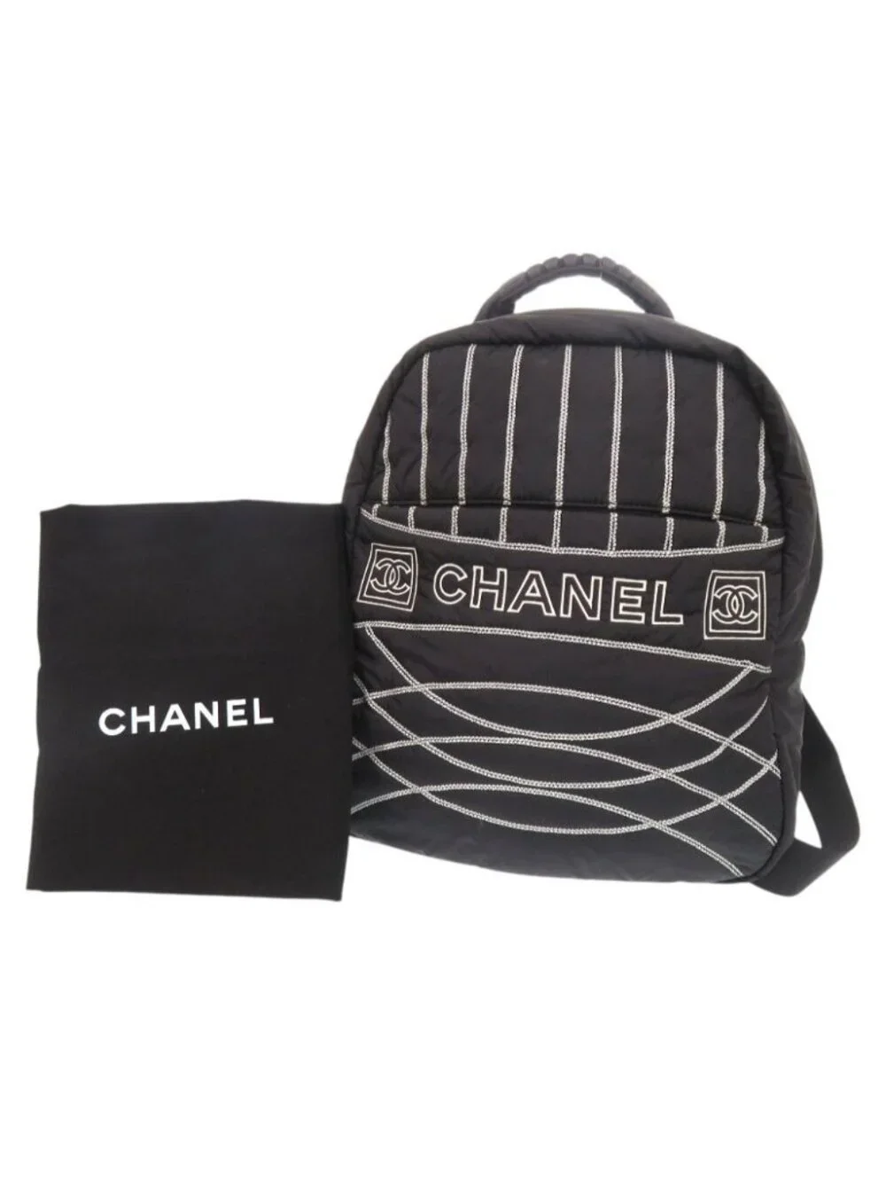 Chanel Sports Line CC Logo Nylon Black Backpack